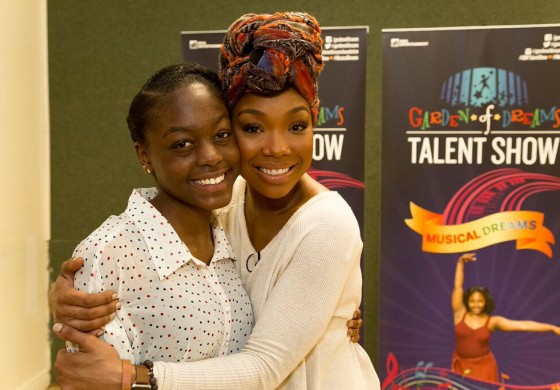 Brandy Mentors Kids In  Garden of Dreams Talent Show.